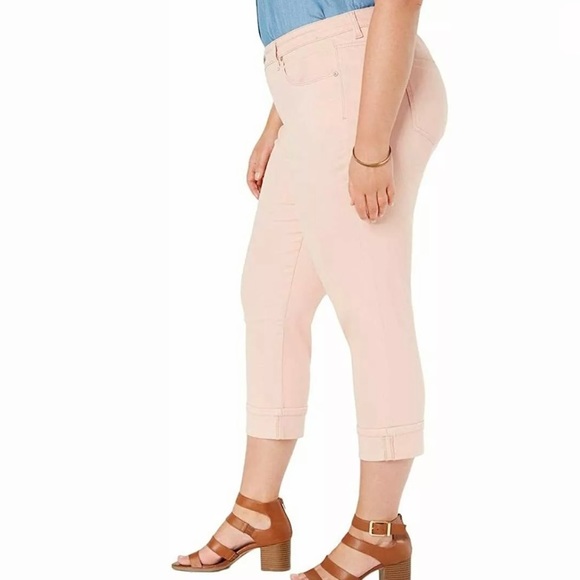 Style & Co Women Plus Sz 14W Stretch Peach Capri - Picture 2 of 7